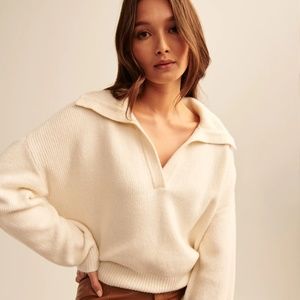 Abercrombie & Fitch Notch-Neck Sweater Polo